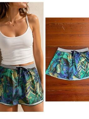 Aerie Tropical Print Athletic Skort Medium Built In Shorts Tennis Golf Skirt